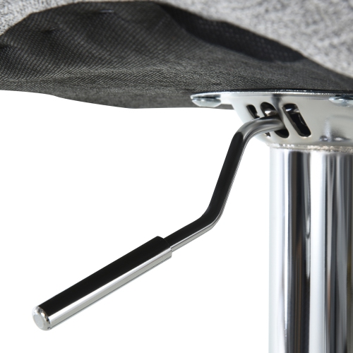 HOMCOM Bar Stools Set of 2, Swivel Counter Height Bar Stools, Height Adjustable Bar Chairs with Linen Upholstery and Footrest for Kitchen, Home Pub,