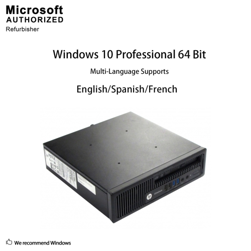 Refurbished - HP EliteDesk 800 G1 USFF, Intel Quad Core i5 4570S up to 3.6GHz, 16G DDR3, 1T SSD, WiFi, BT 4.0, W10P64 (EN/FR/ES)
