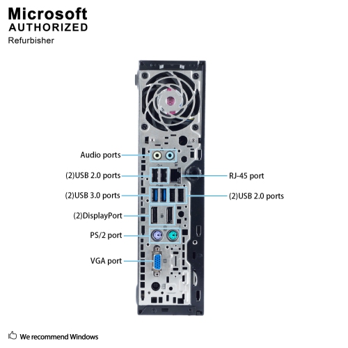 Refurbished - HP EliteDesk 800 G1 USFF, Intel Quad Core i5 4570S up to 3.6GHz, 16G DDR3, 1T SSD, WiFi, BT 4.0, W10P64 (EN/FR/ES)
