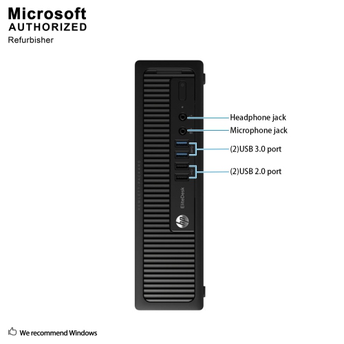 HP EliteDesk 800 G1 USFF, Intel Quad Core i5 4570S up to 3.6 GHz, 8G DDR3, 256G SSD, WiFi, BT, Win10P64 (EN/FR/ES) by HP - Refurbished condition - Image 6
