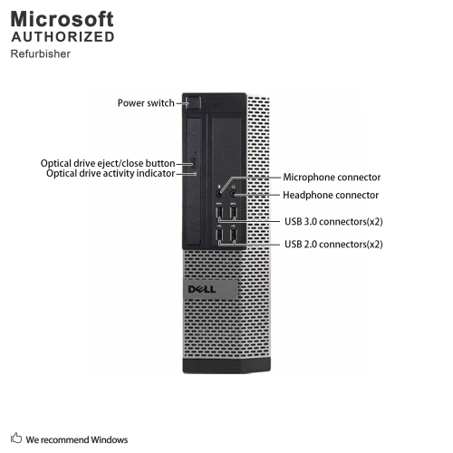 Dell OptiPlex 9010 Small Form Factor Desktop - Intel Core i5-3570, 8GB Memory, 500GB, Win 10 Pro + Wi-Fi (EN/FR), DVD by DELL - Refurbished condition - Image 5