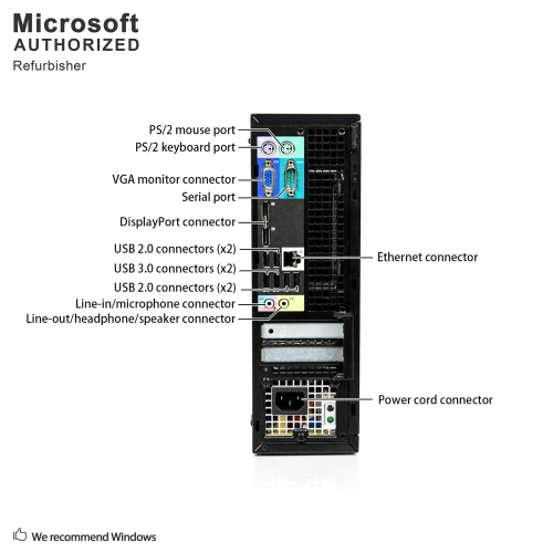 Dell OptiPlex 9010 Small Form Factor Desktop - Intel Core i5-3570, 8GB Memory, 500GB, Win 10 Pro + Wi-Fi (EN/FR), DVD by DELL - Refurbished condition - Image 6