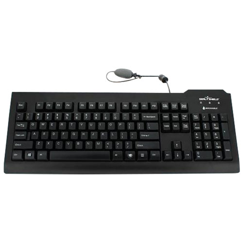 Seal Shield Clean Wired Full Size Waterproof Keyboard with Quick Connect - English