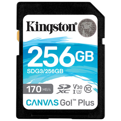 Carte mémoire SDXC Canvas Go! Plus de 170 Mo/s et 256 Go de Kingston