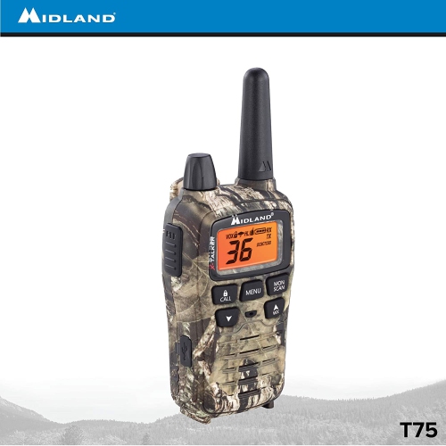Midland 36 Channel/38 Mile Two Way Radio with 121 Codes, with X Scan-Alert, Battery, Rapid Charge DTC and USB
