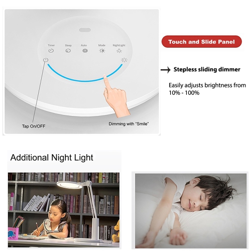 Best4kids desk lamp, Professional 216 pcs LEDs Eye-Caring lamp, high CRI, Auto brightness Sensor, Natural Full Spectrum LED , Touch Control, 5