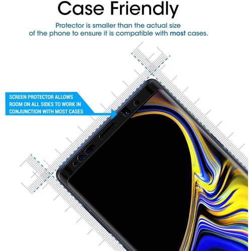 Protecteur d’écran en verre trempé de qualité supérieure de WINGOMART pour Galaxy Note 8 de Samsung - Paquet de 2