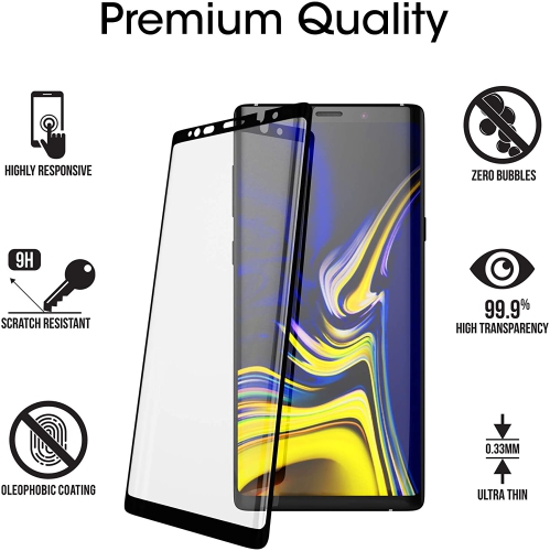 Protecteur d’écran en verre trempé de qualité supérieure de WINGOMART pour Galaxy Note 8 de Samsung - Paquet de 2