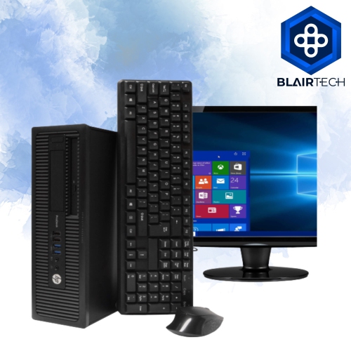 Refurbished - HP 600G1 Intel i5 4GB 1TB HDD Windows 10 Home WiFi Desktop PC 22in Monitor
