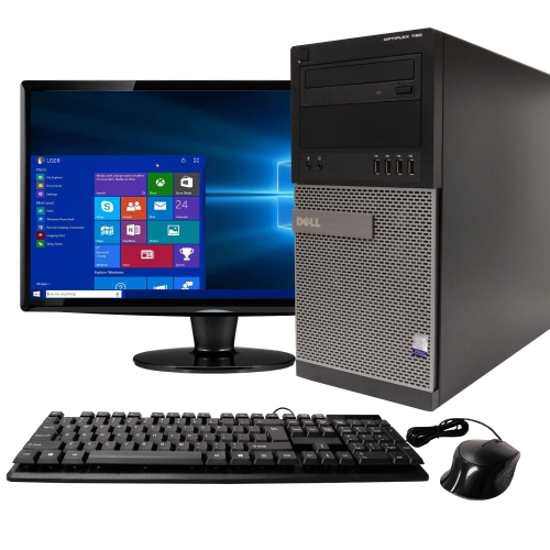 Refurbished - Dell 790 Intel i5 16GB 240GB SSD Windows 10 Pro WiFi Tower PC 22in Monitor