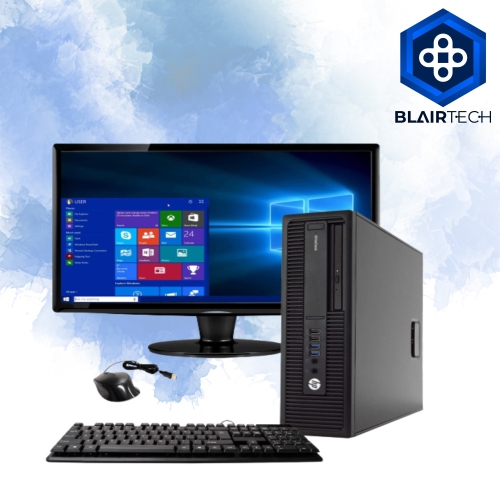 HP  Refurbished (Good) - 800 G2 Intel I5 8GB 120GB SSD Windows 10 Home Wifi Desktop PC 22In Monitor