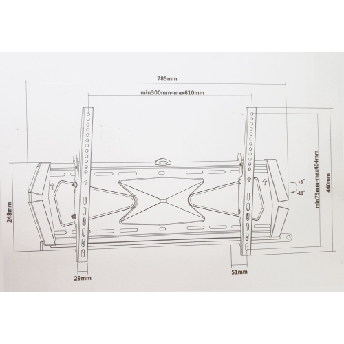 AMX BPL-49B - Plasma / LCD TV Stand, Tiltable, For 37 '' to 70 '' Screen, Black