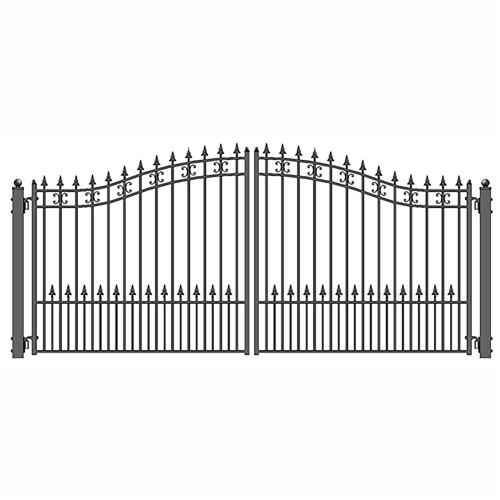 ALEKO  Dg18Stpd St. Louis Style Iron Wrought Dual Driveway Gate 18'