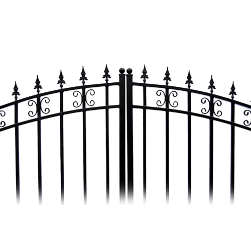 ALEKO DG18STPD St. Louis Style Iron Wrought Dual Driveway Gate 18'