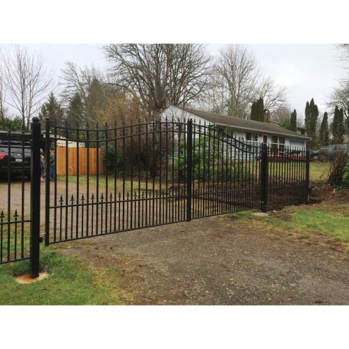 ALEKO DG18STPD St. Louis Style Iron Wrought Dual Driveway Gate 18'