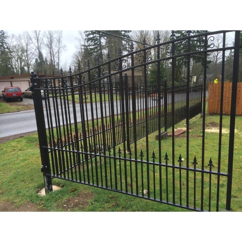 ALEKO DG18STPD St. Louis Style Iron Wrought Dual Driveway Gate 18'