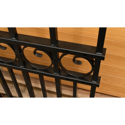 ALEKO DG12PARSSW Paris Style Iron Single Swing Driveway Gate 12'