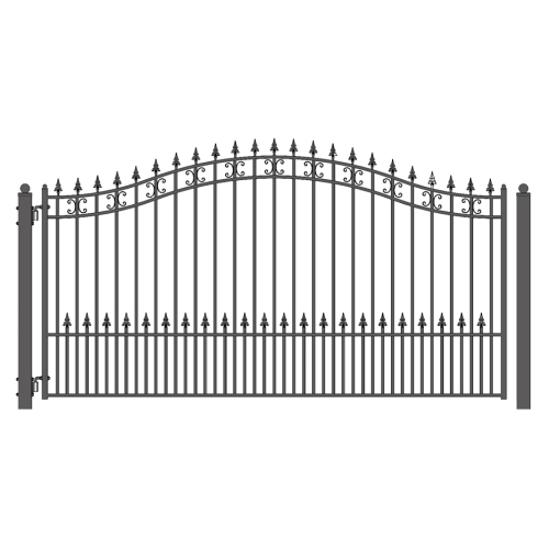 ALEKO DG12STPSSW St.Petersburg Style Single Swing Iron Driveway Gate 12'