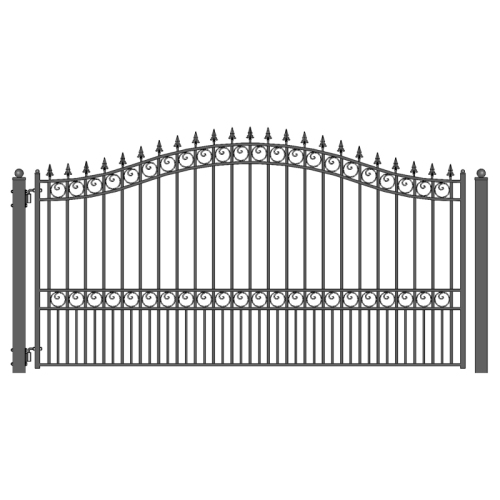 ALEKO DG12LONSSW London Style Wrought Iron Single Swing Driveway Gate 12 ft