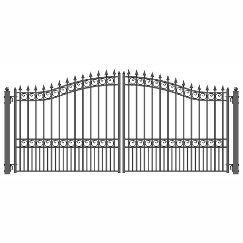 ALEKO DG12LOND London Style Iron Gate 12' Dual Swing Driveway Gate