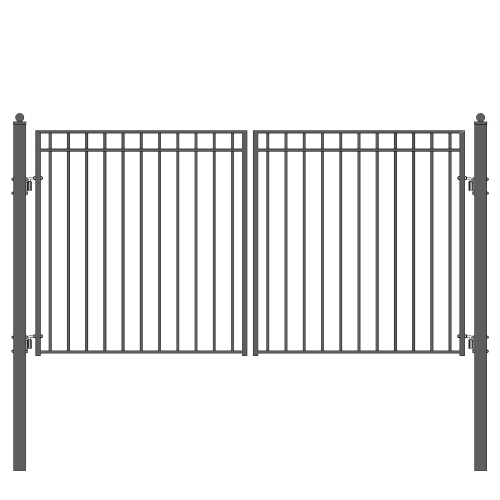 ALEKO DG12MADD Madrid Style Dual Iron Swing Driveway Gate 12 feet Black