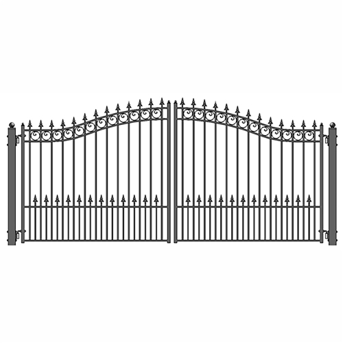 ALEKO DG18PRAD Prague Style Ornamental Iron Wrought Dual 18' Driveway Gate