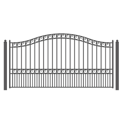 ALEKO  Dg18Parssw Paris Style Ornamental Iron Wrought Single Swing 18' Driveway Gate