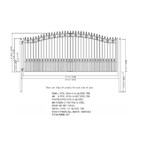 ALEKO DG18STPSSW St. Louis Style Iron Wrought Single Swing Gate 18' Driveway Gates