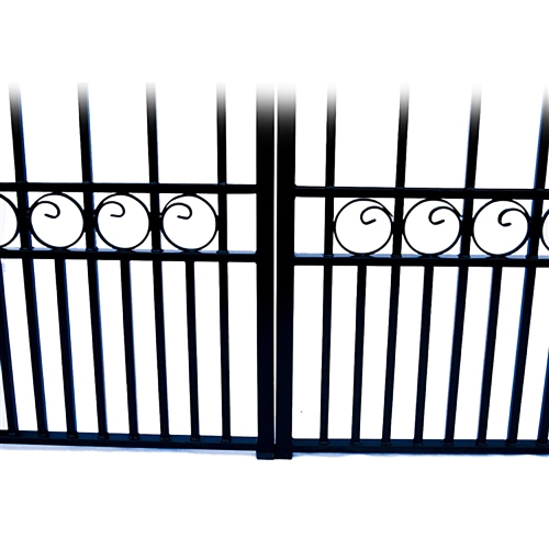ALEKO SET12X4PARD Paris Style Iron Swing Dual Driveway Gate 12' with Pedestrian Gate