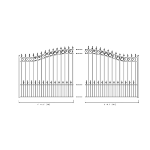 ALEKO DG12PRASSW Prague Style Iron Wrought Single Swing Driveway Gate 12'