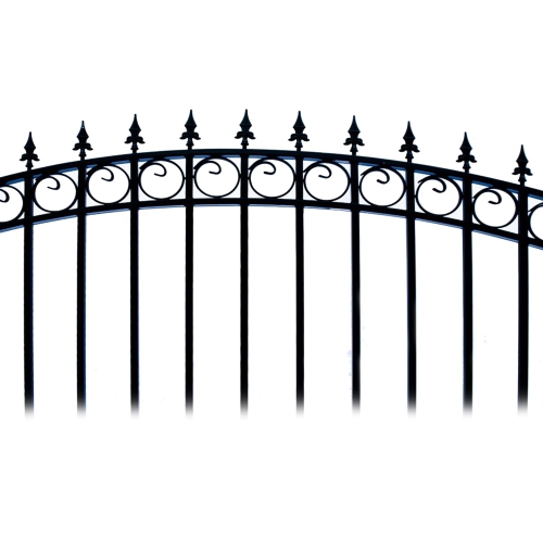 ALEKO DG12PRASSW Prague Style Iron Wrought Single Swing Driveway Gate 12'