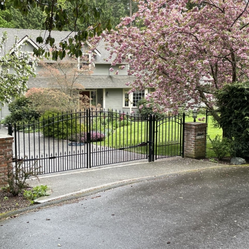 ALEKO SET12X4STPS St. Louis Iron Wrought Single Driveway Combo Gate 12' & Pedestrian Gate