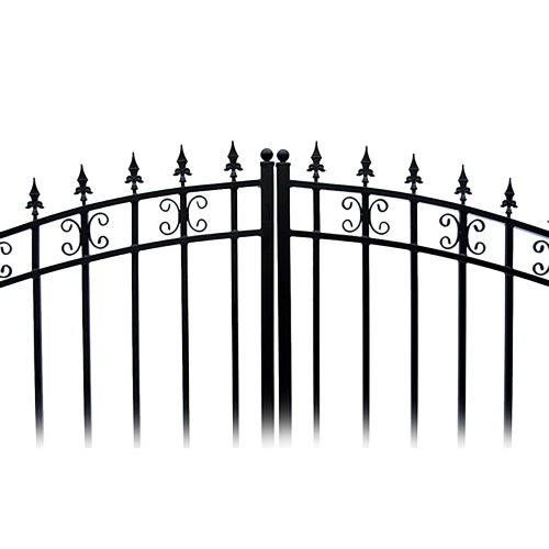 ALEKO SET12X4STPS St. Louis Iron Wrought Single Driveway Combo Gate 12' & Pedestrian Gate