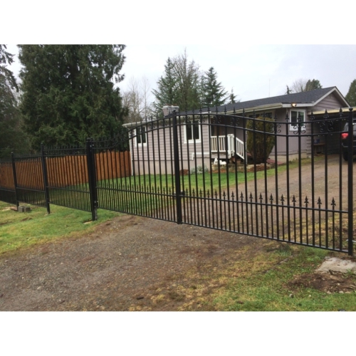ALEKO SET12X4STPS St. Louis Iron Wrought Single Driveway Combo Gate 12' & Pedestrian Gate