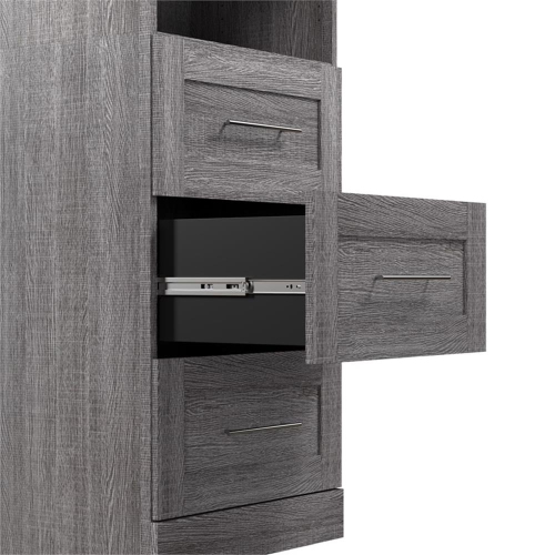 Pur 25” Storage Unit with 3 Drawers - Bark Grey