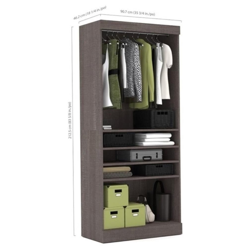 Pur 36" Closet Organizer Storage Unit - Bark Grey