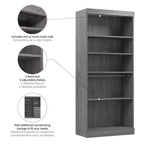 Pur 36" Closet Organizer Storage Unit - Bark Grey