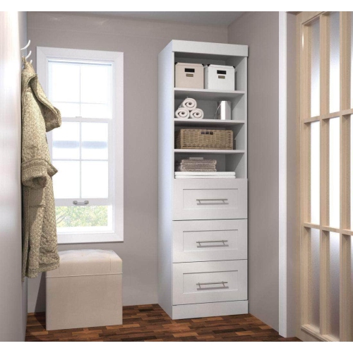 Pur 25” Storage Unit with 3 Drawers - White