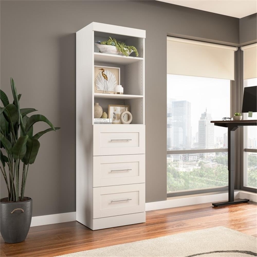 Pur 25” Storage Unit with 3 Drawers - White