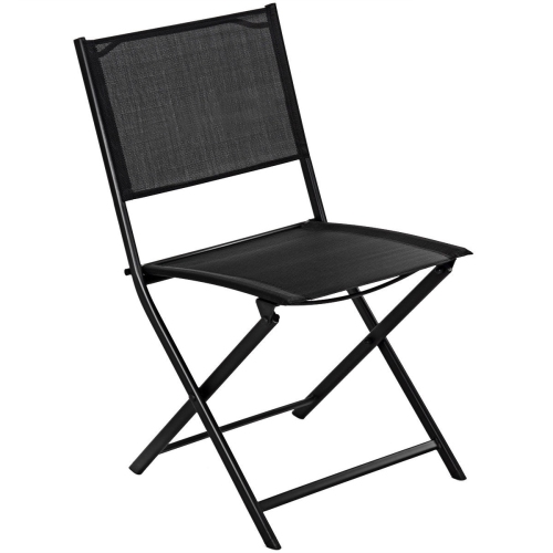 Gymax Outdoor Patio Folding Set of 4 Sling Chairs Camping Deck Garden Pool