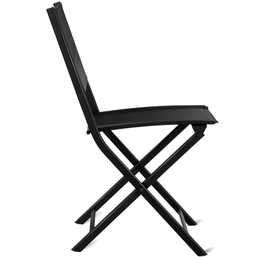 Gymax Outdoor Patio Folding Set of 4 Sling Chairs Camping Deck Garden Pool