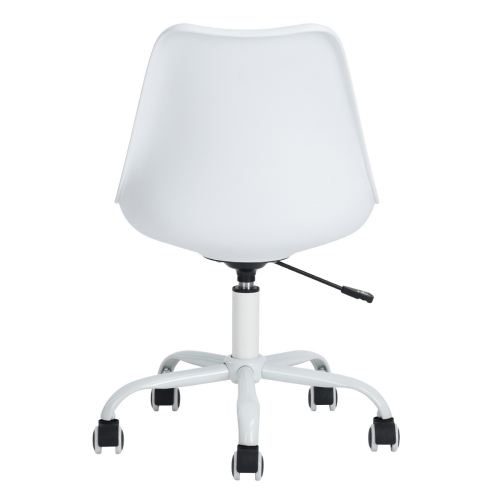 HOMY CASA White Ergonomic Office Chair Adjustable Desk Chair Swivel Office Computer Task Chair Stool Home Office Chair