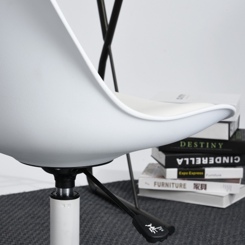 HOMY CASA White Ergonomic Office Chair Adjustable Desk Chair Swivel Office Computer Task Chair Stool Home Office Chair