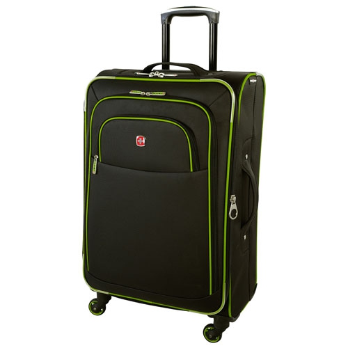 SWISSGEAR Souvenir IV 24" Soft Side Expandable Luggage - Black/Green - Open Box