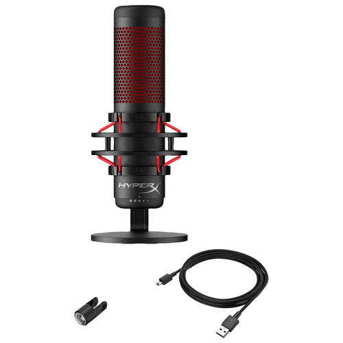 HyperX QuadCast Gaming USB Microphone - Black/Red | Best Buy Canada