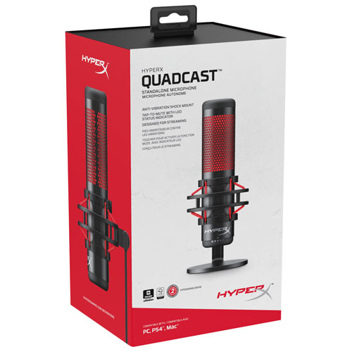 HyperX QuadCast Gaming USB Microphone - Black/Red | Best Buy Canada