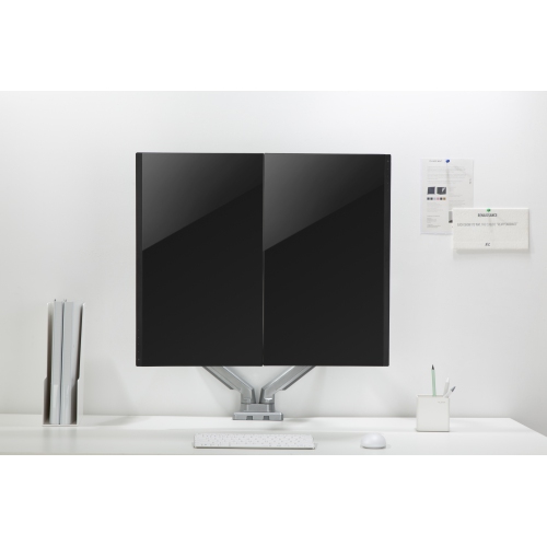 Uplite Ergonomic Height Adjustable Stand Dual Monitor Desk Mount Articulating Arm for 2 Screen 17" - 32"