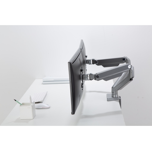 Uplite Ergonomic Height Adjustable Stand Dual Monitor Desk Mount Articulating Arm for 2 Screen 17" - 32"