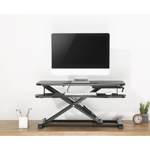 Uplite 32” Standing Desk Riser Laptop and Monitor Sit Stand Workstation with Height Adjustable Fits Dual Monitors