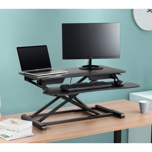 Uplite 32” Standing Desk Riser Laptop and Monitor Sit Stand Workstation with Height Adjustable Fits Dual Monitors